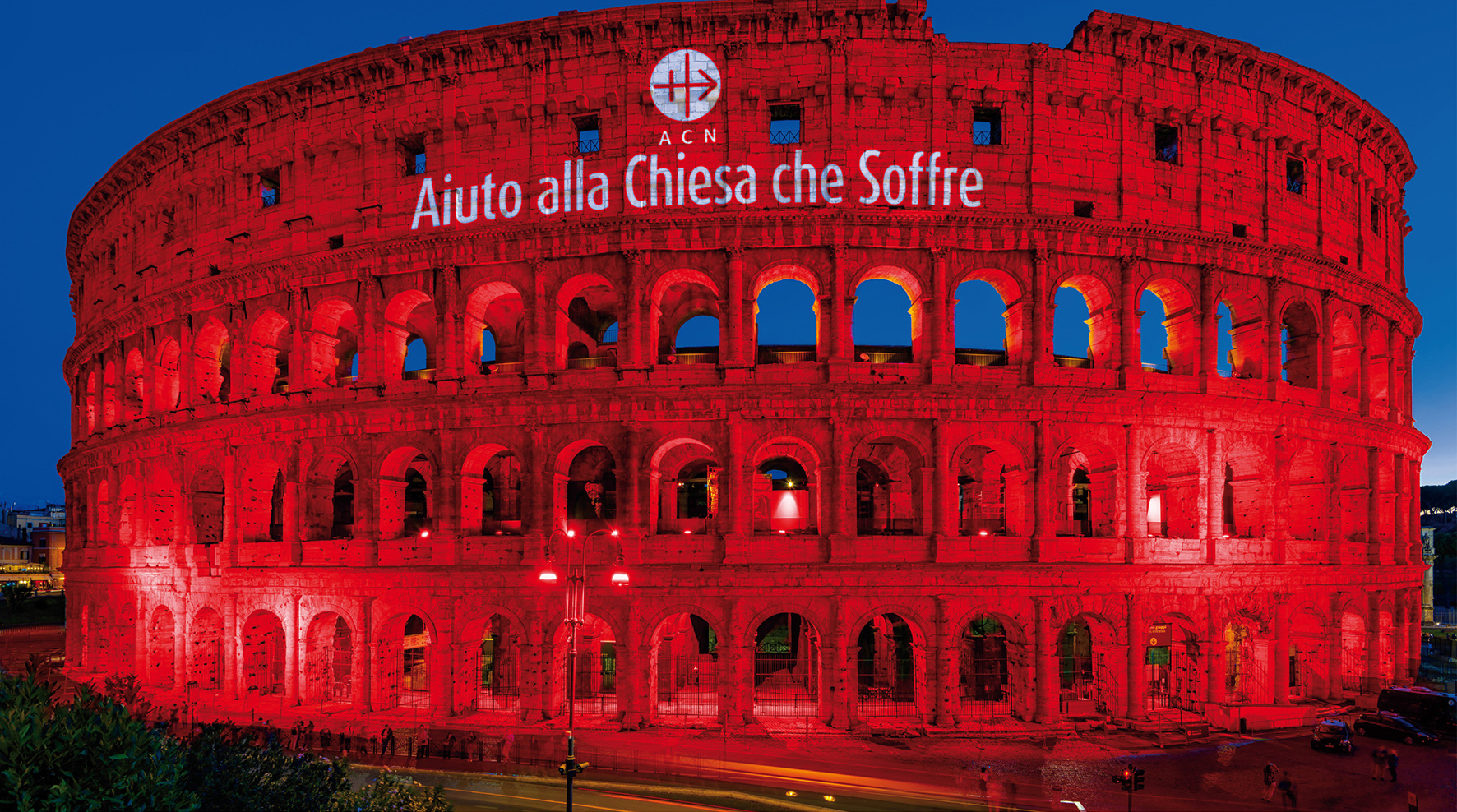 Advertising for the Event - ACN TO ILLUMINATE COLISEUM IN RED – AND CHURCHES IN ALEPPO AND MOSUL AT THE SAME TIME on 24 February 2018 at around 6 p.m.